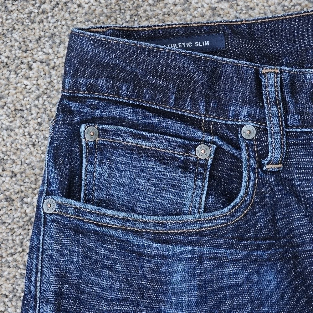 Lucky Brand Dark Wash 410 Athletic Slim Straight Leg Denim Jeans Mens 32/30